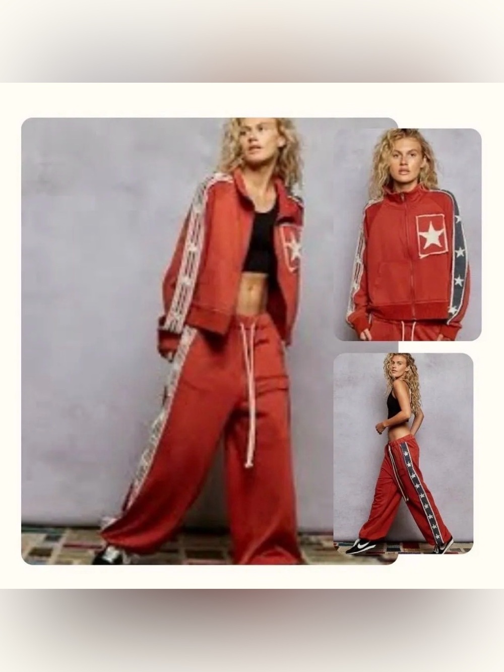 Pol medium set preloved jacket and sweatpants pants euc 2pc